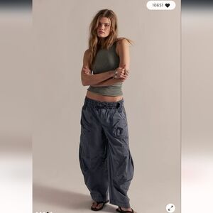 Free People Onset Cargo Steel Light Gray Cargo Pants XS